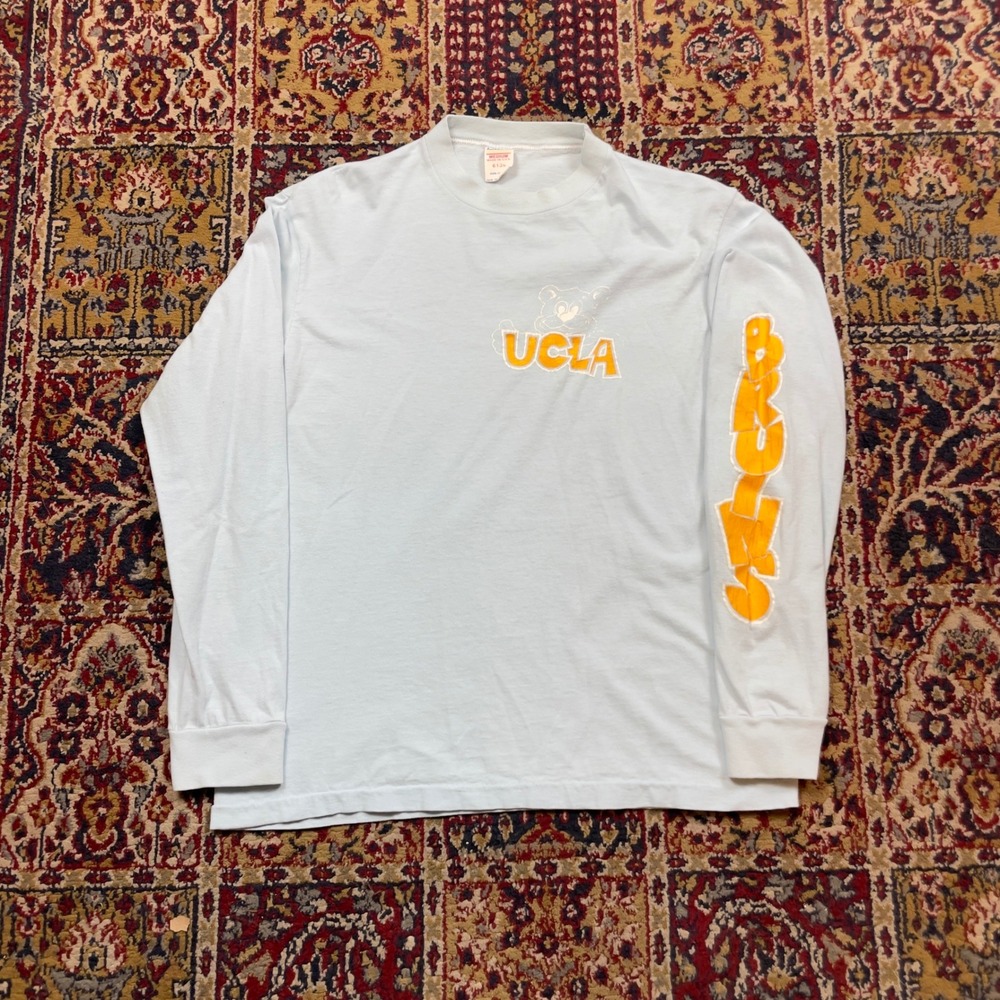 VTG 70s 80s Bike UCLA Bruins Long Sleeve T-Shirt Light Blue Single Stitch M USA